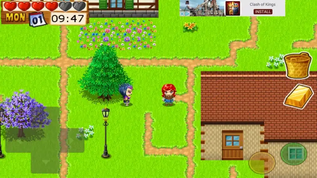 a screenshot of a gameplay of a cozy game: Harvest Master: Farm Sim