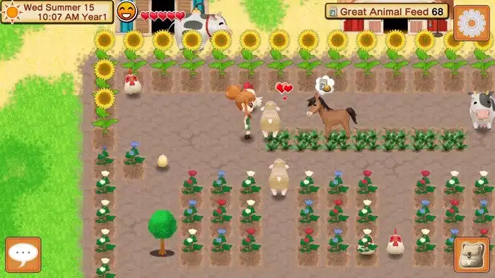 a screenshot of a gameplay of a cozy game: Harvest Moon: Seeds of Memories