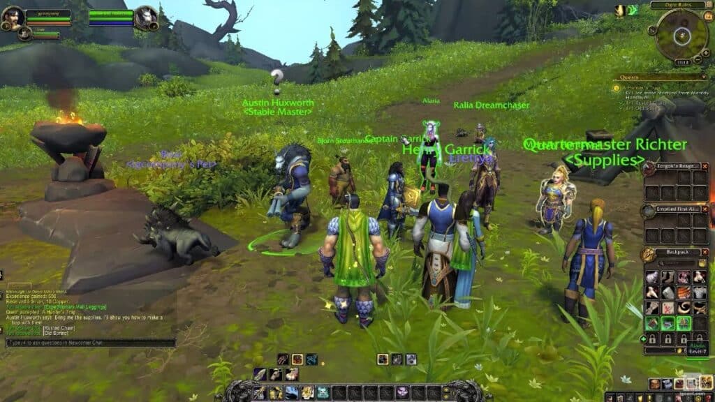 a screenshot of the gameplay of the nostalgic video game: World of Warcraft