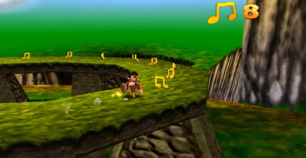 a screenshot of the gameplay of the nostalgic video game: Banjo-Kazooie