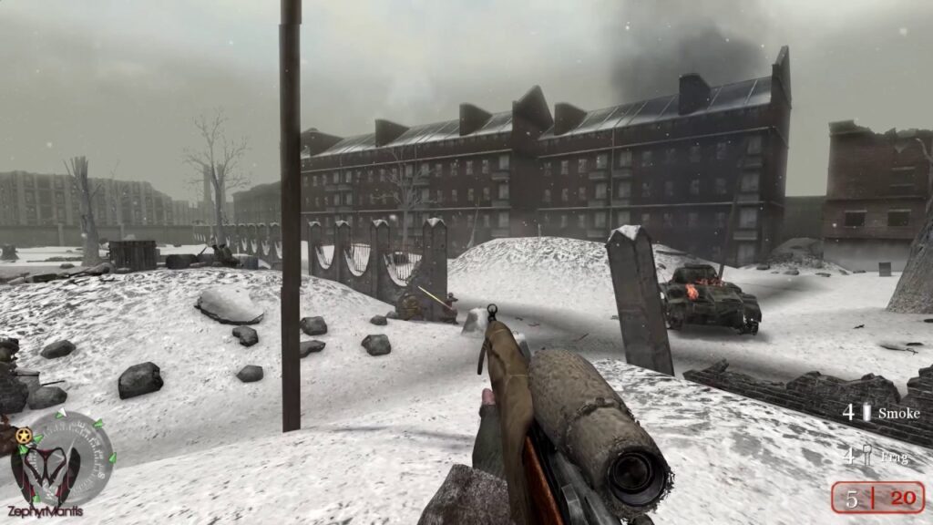 a screenshot of the gameplay of the nostalgic video game: Call of Duty