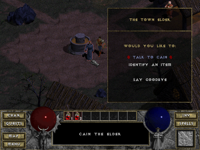 a screenshot of the gameplay of the nostalgic video game: Diablo