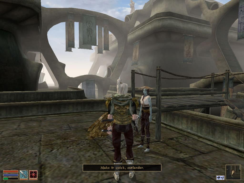 a screenshot of the gameplay of the nostalgic video game: The Elder Scrolls III: Morrowind