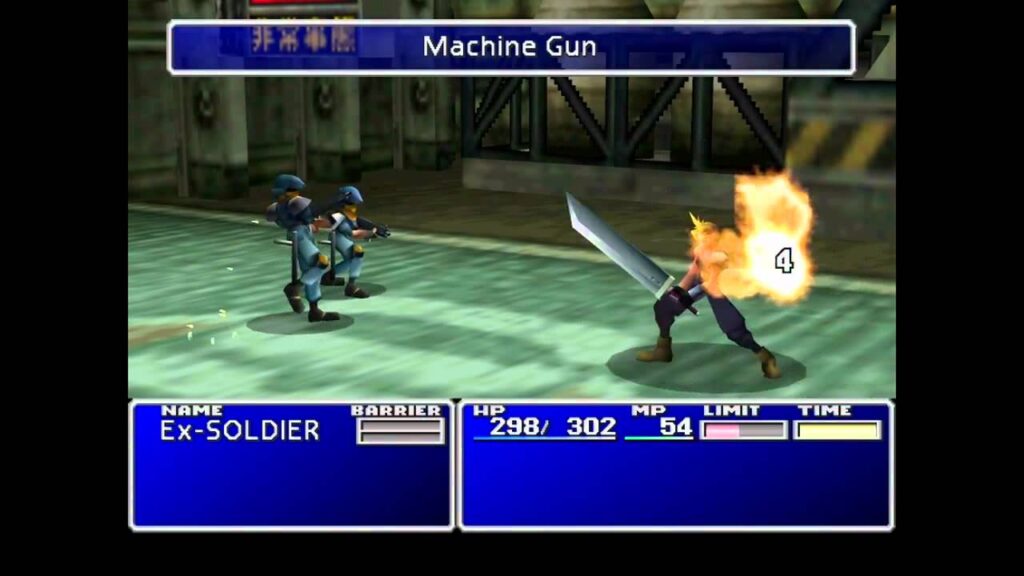 a screenshot of the gameplay of the nostalgic video game: Final Fantasy VII