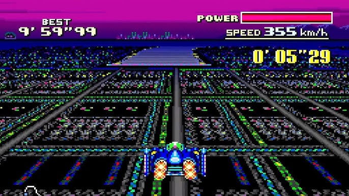 a screenshot of the gameplay of the nostalgic video game: F-Zero