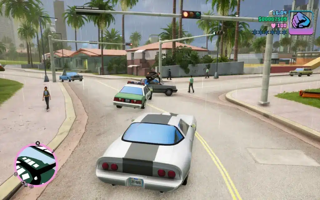 a screenshot of the gameplay of the nostalgic video game: Grand Theft Auto: Vice City