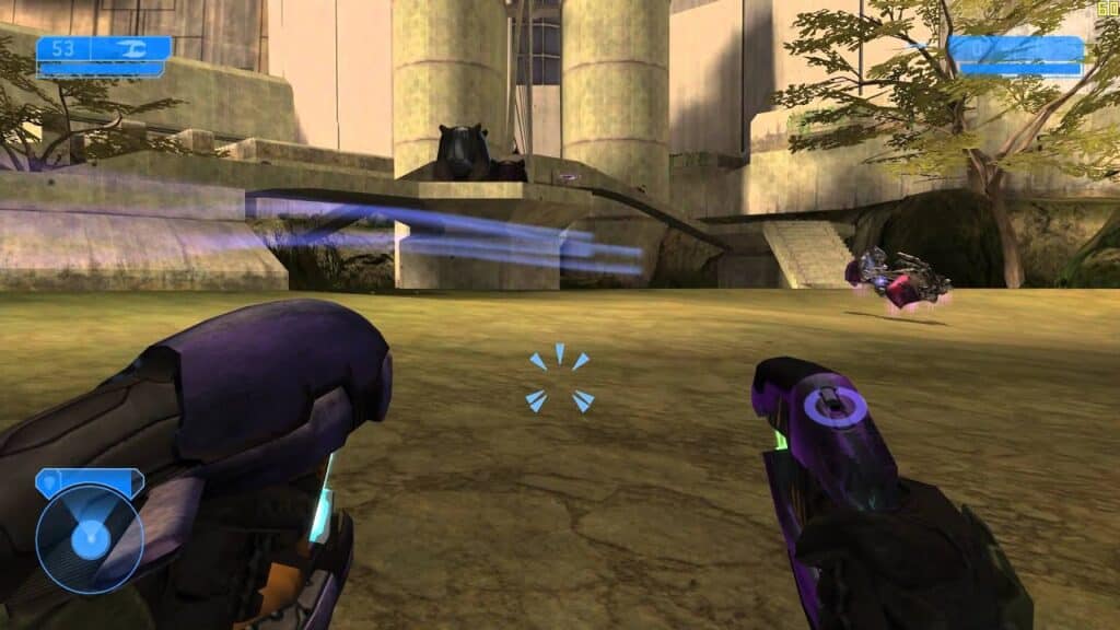 a screenshot of the gameplay of the nostalgic video game: Halo 2