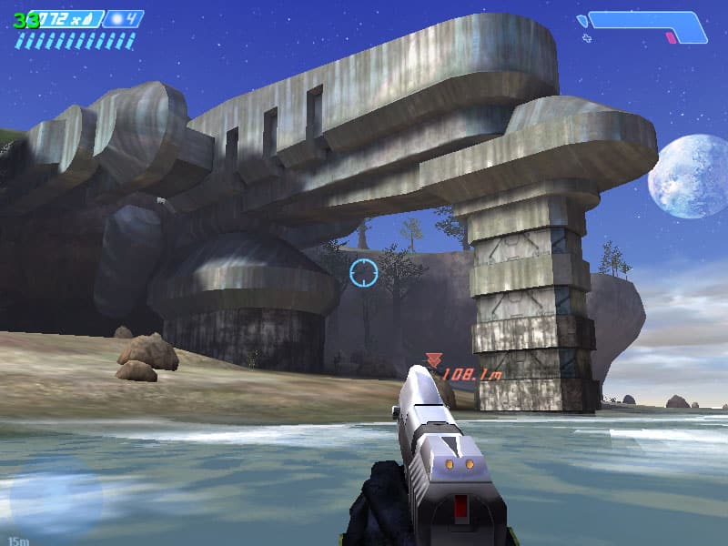 a screenshot of the gameplay of the nostalgic video game: Halo: Combat Evolved