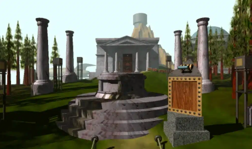 a screenshot of the gameplay of the nostalgic video game: Myst