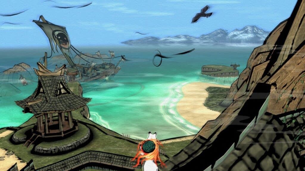 a screenshot of the gameplay of the nostalgic video game: Okami