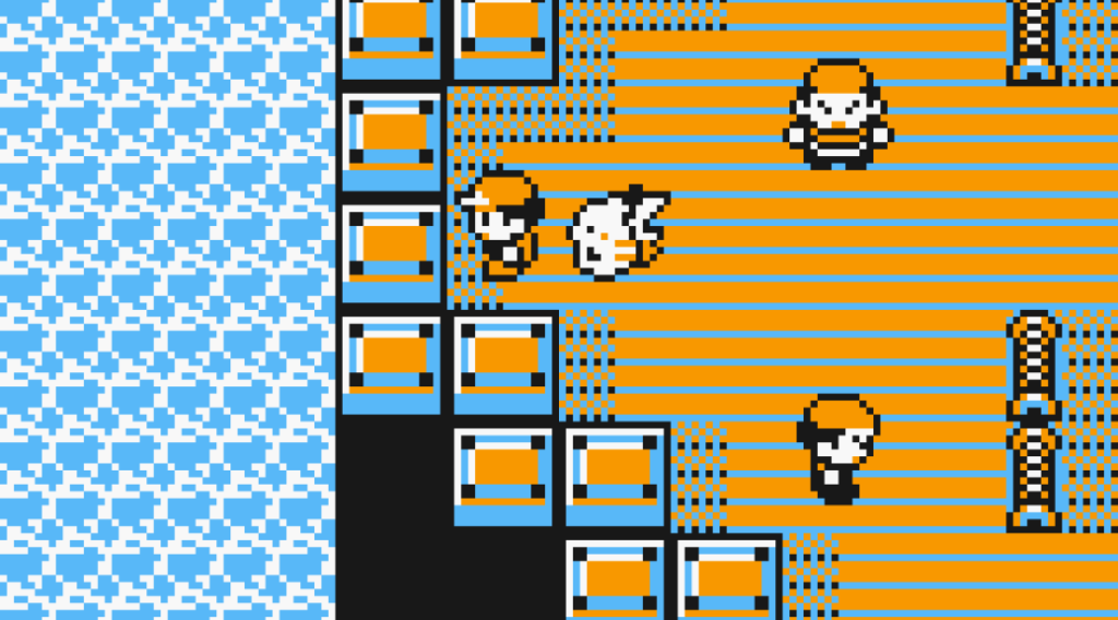 a screenshot of the gameplay of the nostalgic video game: Pokémon Yellow