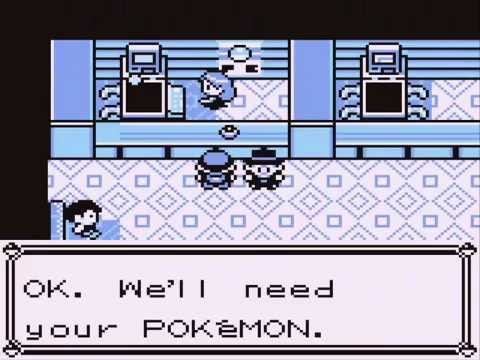 a screenshot of the gameplay of the nostalgic video game: Pokemon Blue