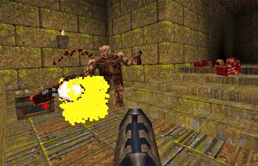 a screenshot of the gameplay of the nostalgic video game: Quake