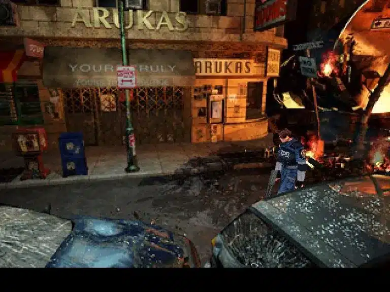 a screenshot of the gameplay of the nostalgic video game: Resident Evil 2