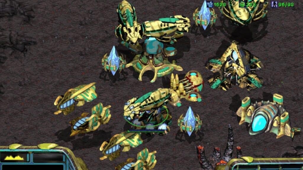 a screenshot of the gameplay of the nostalgic video game: StarCraft