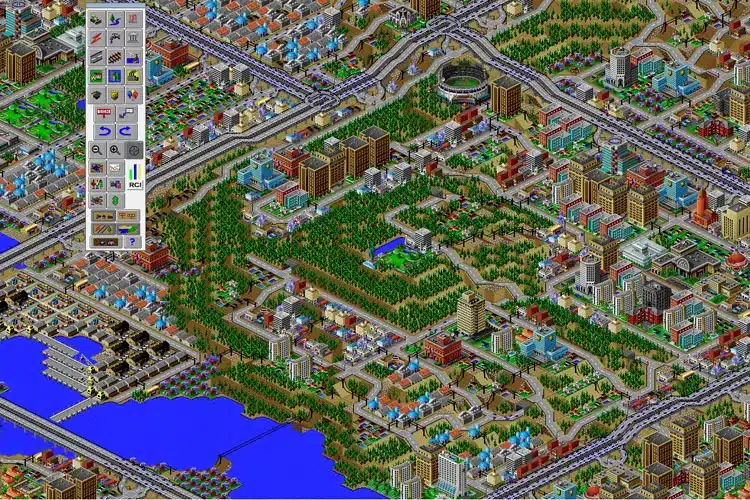 a screenshot of the gameplay of the nostalgic video game: SimCity 2000