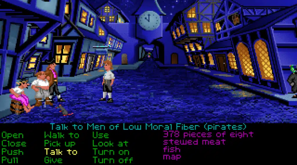 a screenshot of the gameplay of the nostalgic video game: The Secret of 
Monkey Island