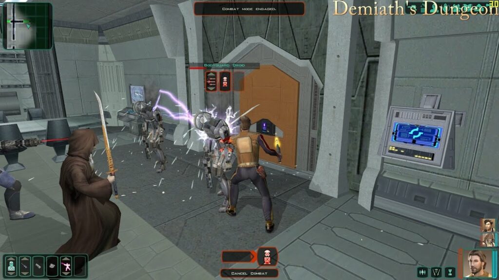 a screenshot of the gameplay of the nostalgic video game: Star Wars: Knights of the Old Republic II