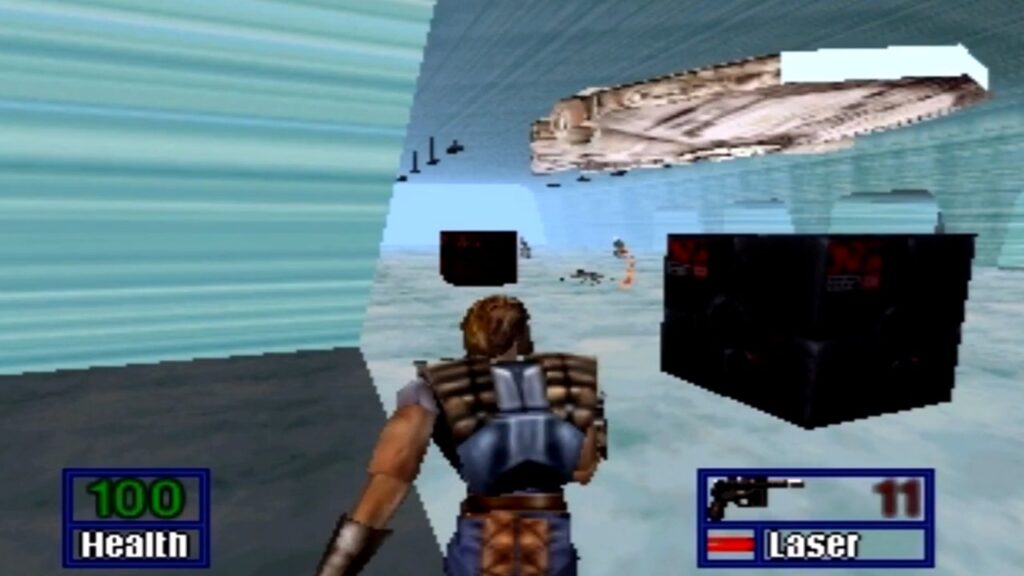 a screenshot of the gameplay of the nostalgic video game: Star Wars: Shadows of the Empire