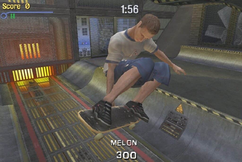 a screenshot of the gameplay of the nostalgic video game: Tony Hawk's Pro Skater