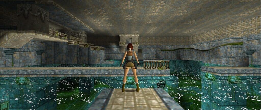 a screenshot of the gameplay of the nostalgic video game: Tomb Raider