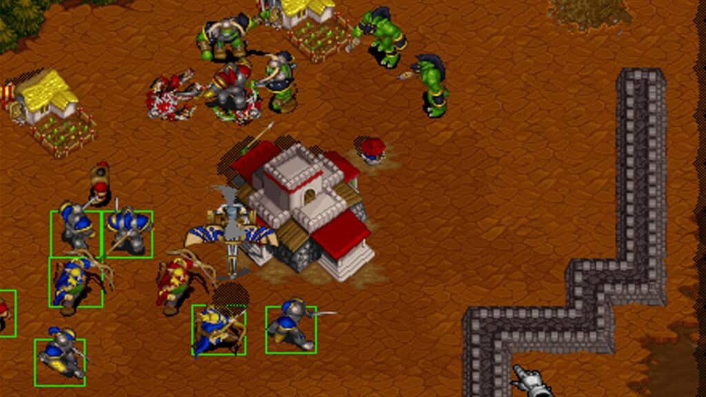 a screenshot of the gameplay of the nostalgic video game: Warcraft II: Tides of Darkness