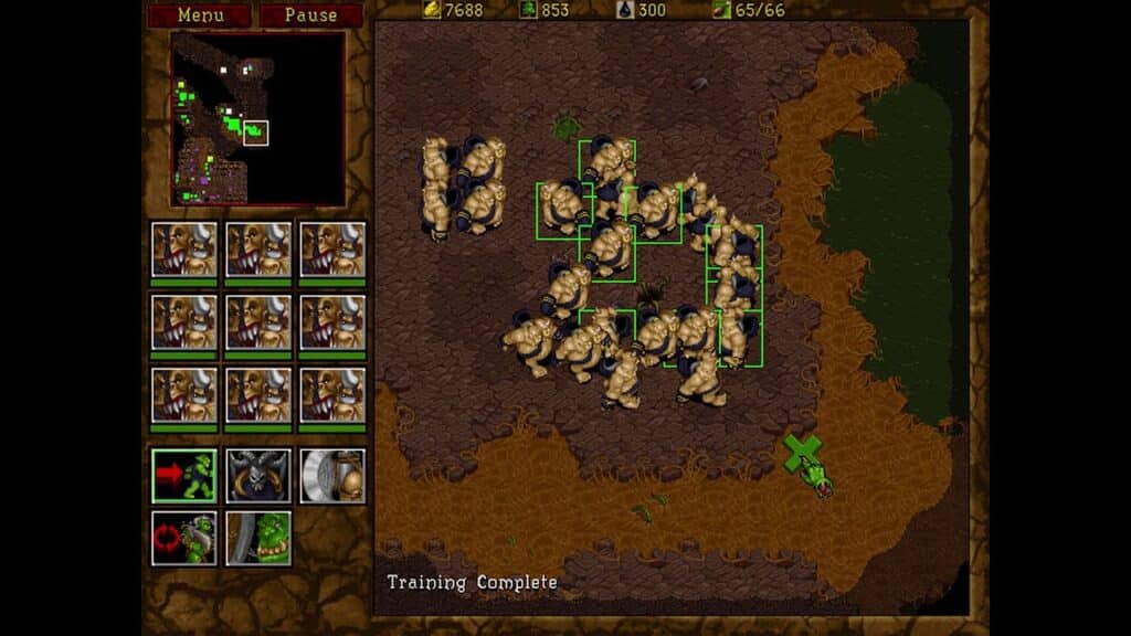 a screenshot of the gameplay of the nostalgic video game: Warcraft II: Beyond the Dark Portal