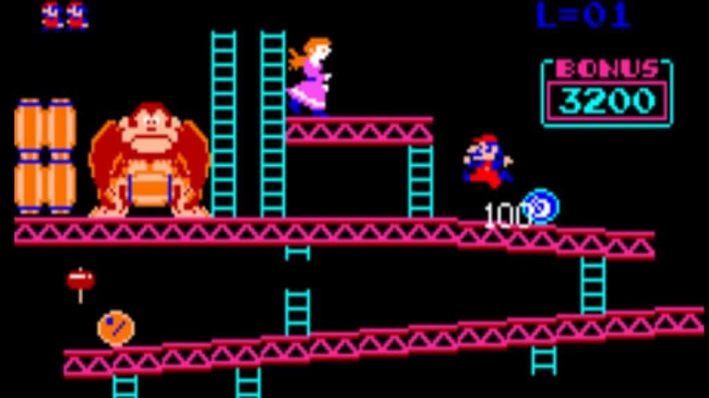 An image of a pixel art game: Donkey Kong