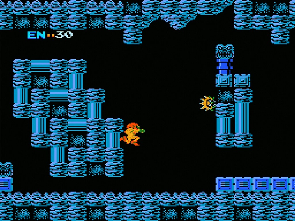 An image of a pixel art game: Metroid