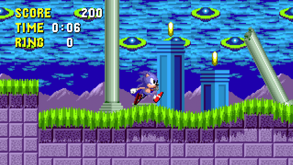 An image of a pixel art game: Sonic the Hedgehog