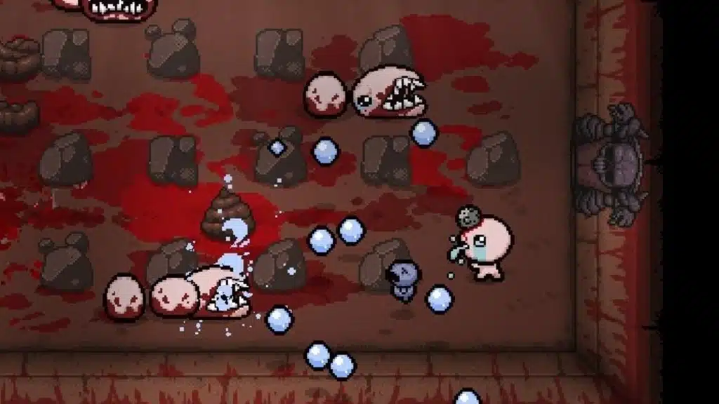 An image of a pixel art game: The Binding of Isaac: Rebirth