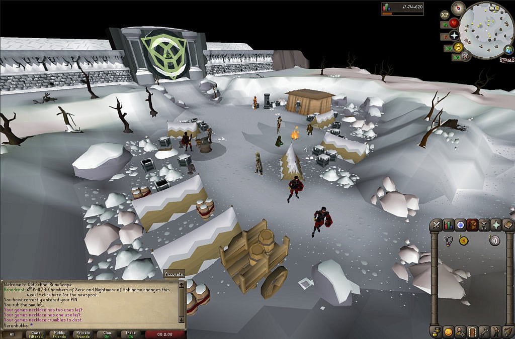 A screenshot of the gameplay of Old School Runescape
