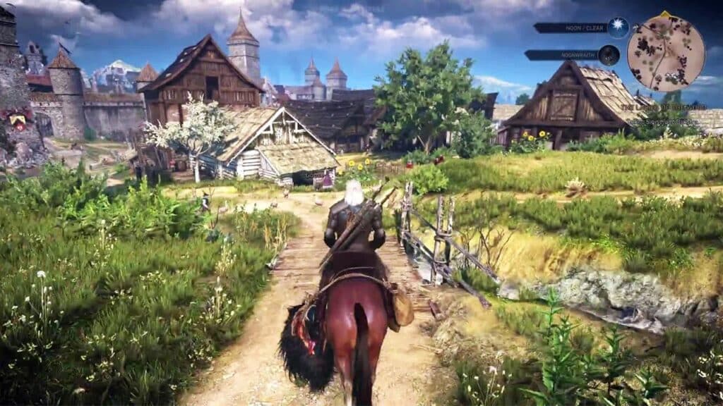 A screenshot of the gameplay of The Witcher 3: Wild Hunt