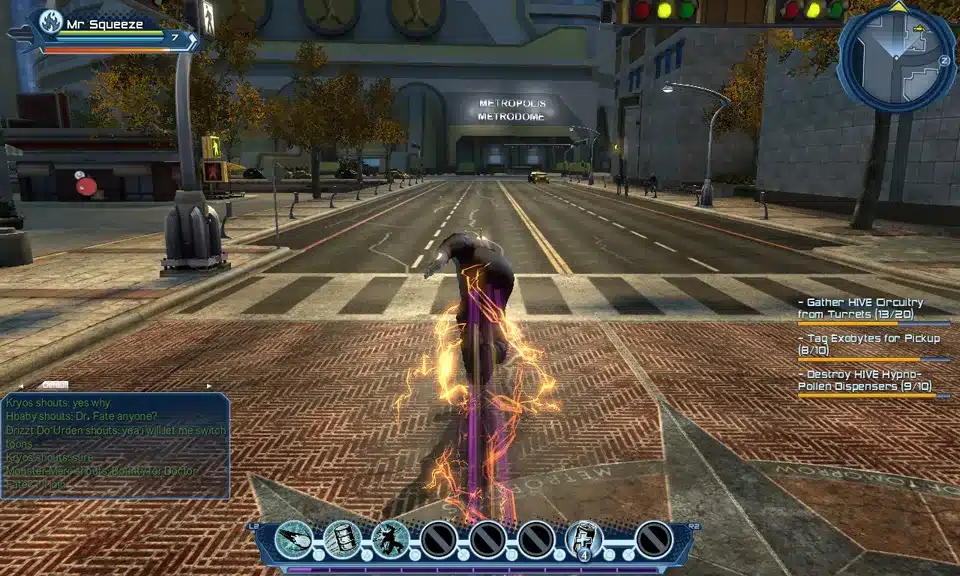 a screenshot of the gameplay of one of the top MMORPGs: DC Universe Online