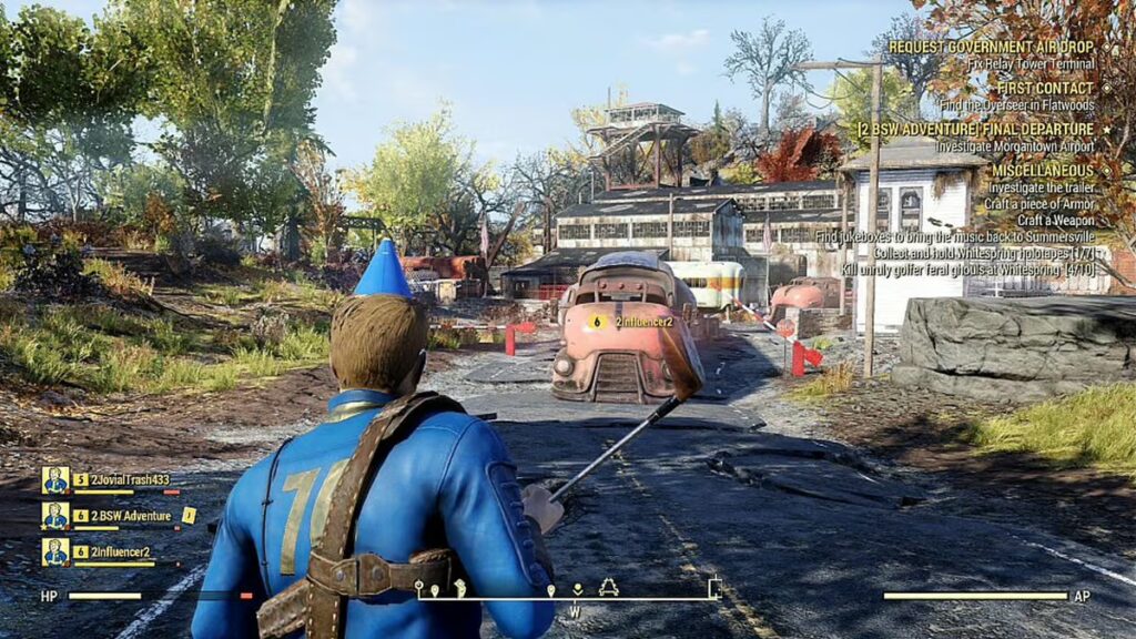 a screenshot of the gameplay of one of the top MMORPGs: Fallout 76