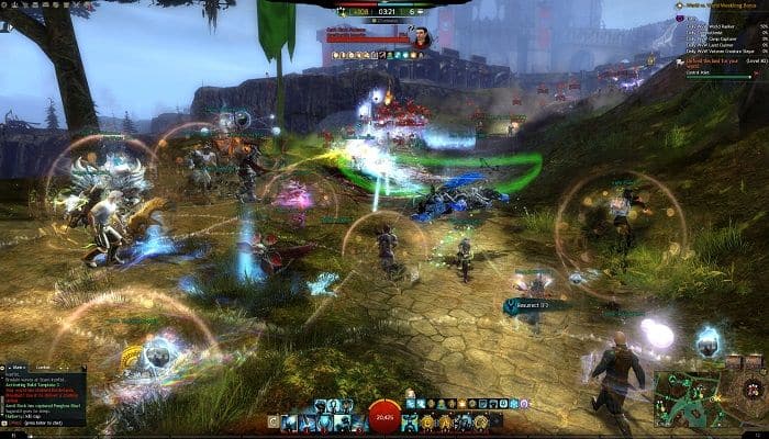 a screenshot of the gameplay of one of the top MMORPGs: Guild Wars 2