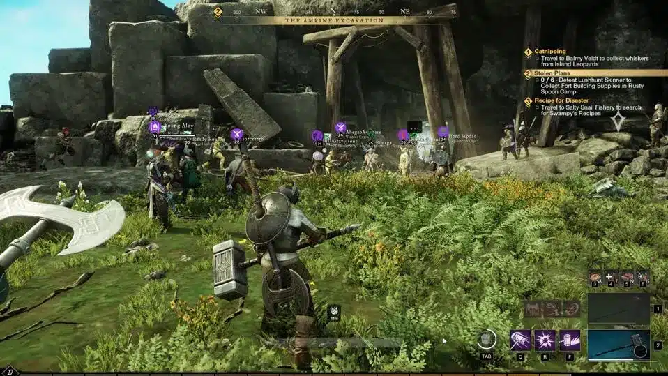 a screenshot of the gameplay of one of the top MMORPGs: New World