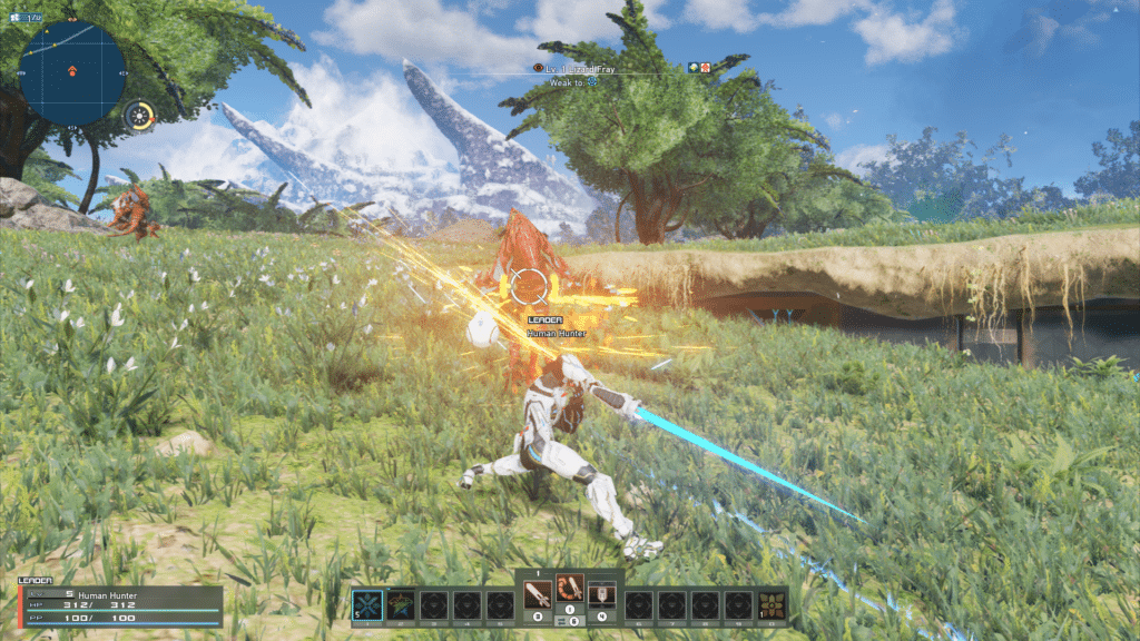 a screenshot of the gameplay of one of the top MMORPGs: Phantasy Star Online 2: New Genesis