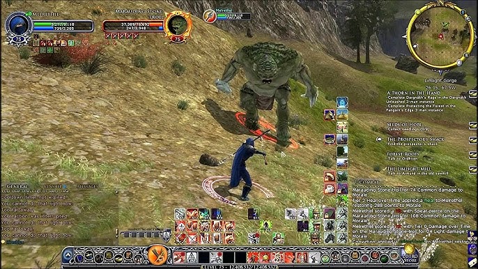 a screenshot of the gameplay of one of the top MMORPGs: The Lord of the Rings Online