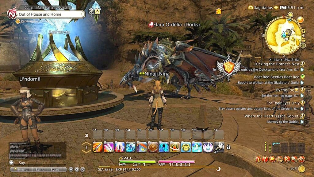 a screenshot of the gameplay of one of the top MMORPGs: Final Fantasy XIV Online