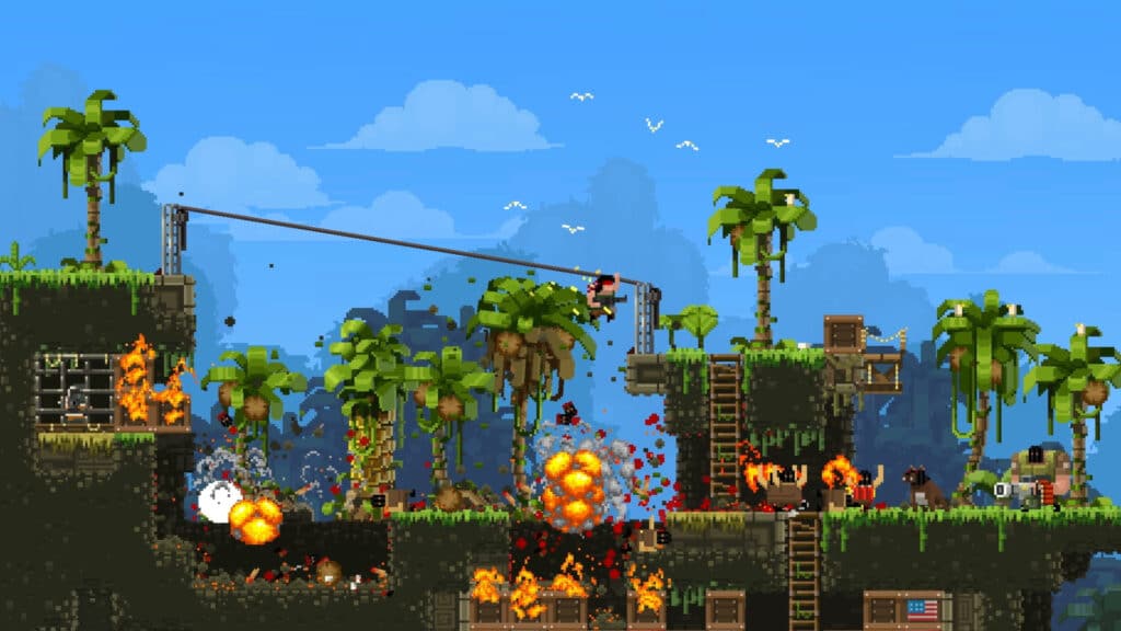 A screenshot of the gameplay: Broforce